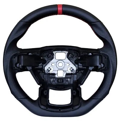 REVESOL Black Sports Flat Steering Wheel Red Strip For 2015-2020 Ford F150 • $299