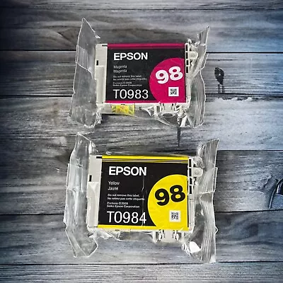 Lot Of 2 Epson 98 Ink T0983 Magenta T0984 Yellow NEW SEALED • $9.50