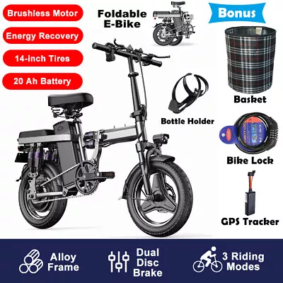 1000W Electric Bike Foldable GPS Tracker Commuter E-BIKE 48V Lithium Battery • $865.99