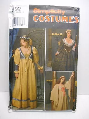 Renaissance Medieval Dress Costumes Sz 10-14 RENFAIRE LAPE Sewing Pattern 8192  • $6.99