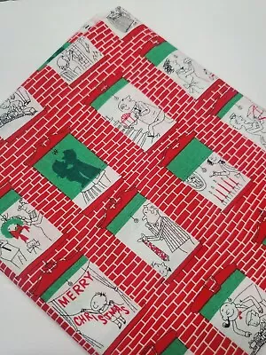 Michael Miller Fabric Christmas Windows Retro Kitchsy Holiday OOP FAT QUARTER  • $18.90