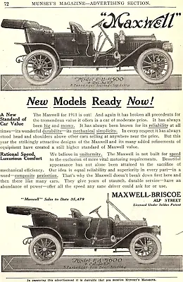 1910 The Maxwell Model G 11 A Automobile Tarrytown Ny Print Advertisement Z1884 • $13.53