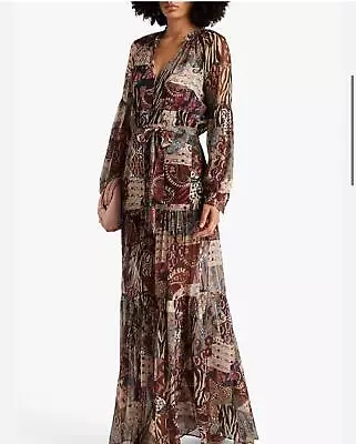 VERONICA BEARD Dress ISRA Paisley Print Silk Georgette Maxi Dress  £740 Uk12 Rp • $123.09