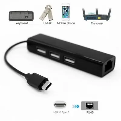 $5.40 • Buy USB-C To Ethernet RJ45 Internet LAN 10/100Mbps USB-3.0 Converter A Adapter S4K8