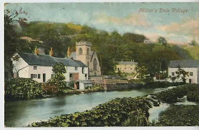 Millers Dale Village Derbyshire Vintage Postcard Tideswell 1906 Postmark B2 • £3.95