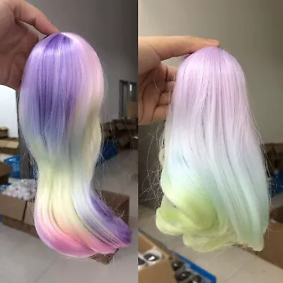 8-9  1/3SD 7-8  1/4MSD 6-7 1/6 BJD Doll Wig Long Curly Hair Rainbow Colorful Wig • $21.90