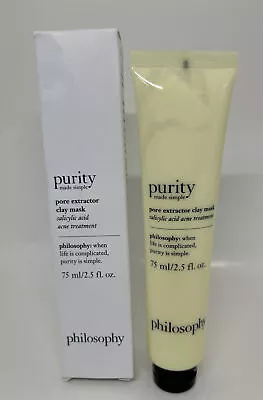 Philosophy Purity Made Simple Pore Extractor Clay Mask 2.5 Oz NEW W/BOX EXP 7/24 • $14.89