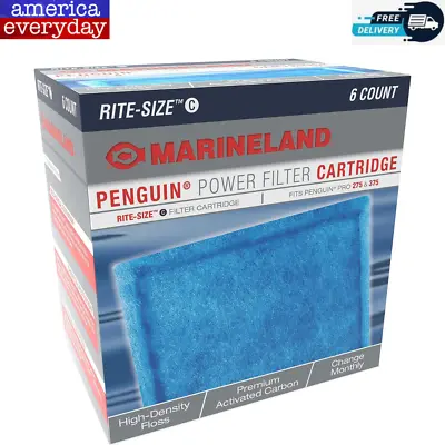 Marineland Rite Size C Cartridge 6 Pack Penguin Bio-wheel 200b 350b 330b 170b • $31.63