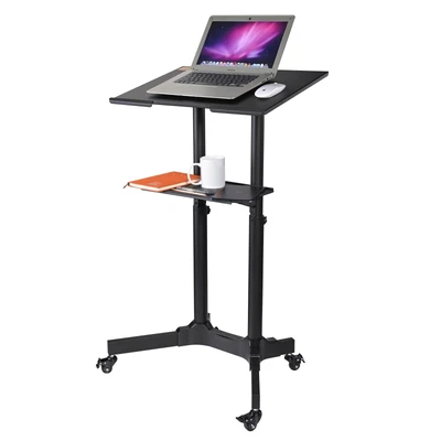 $87.89 • Buy Yescom Portable Rolling Podium Mobile Standing Laptop Desk Presentation Lectern