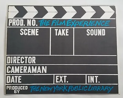 NY Public Library 1970 The Film Experience Program Clapperboard Design Vintage • $14.95