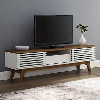 Modway Render Mid-Century Modern Low Profile 59 Inch TV Stand In Walnut • $201.45