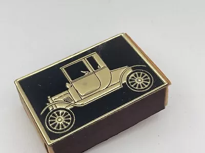 Vintage Sweden Safety Matches Matchbox Collectors Vintage Car Gold Foil Estate • $12.99