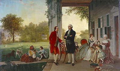 Painting  George Washington At Mount Vernon Large    Print Canvas Giclee • $14.99