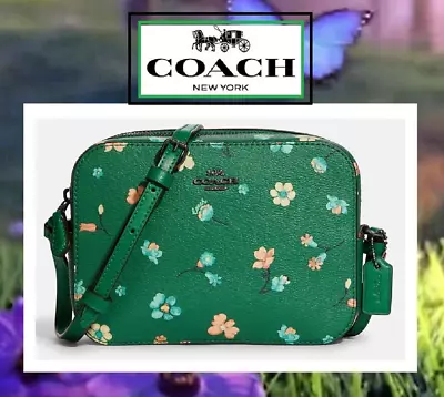 COACH C8699 Mystical Flower MINI CAMERA Crossbody Bag GREEN MULTI Canvas Leather • $220.46