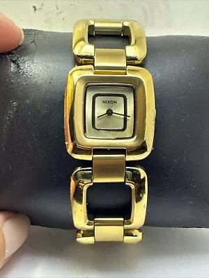 Nixon Ladies 24mm Gold Tone Stainless Steel Oui Oui The Sisi SS Wrist Watch-H20 • $9.99