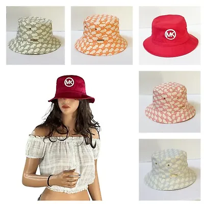 Michael Kors Organic Cotton Blend Bucket Hat Mk Signature/solid One Size Fit All • $39