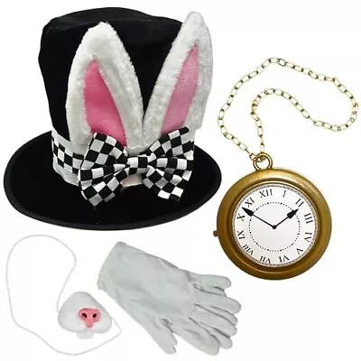 White Rabbit Costume Alice In Wonderland Theme Mad Hatter 4 Piece Set NWT • $25