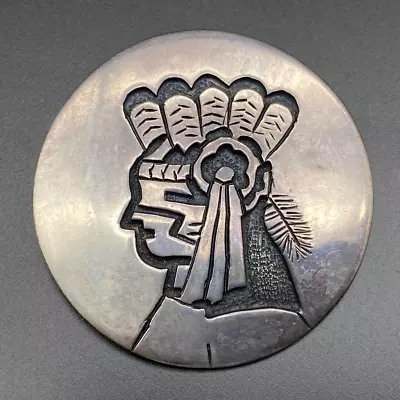 Vintage Hopi Dalton Taylor Native Kachina Silver Round Pin Brooch • $735