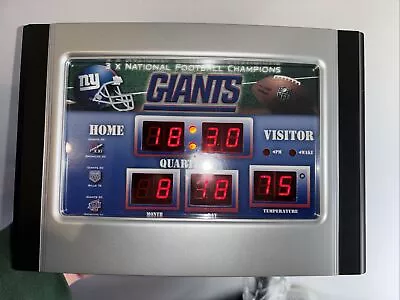 New York Giants Vintage Scoreboard Indoor Outdoor Clock Date Temp Rare Wake NOB • $26.95