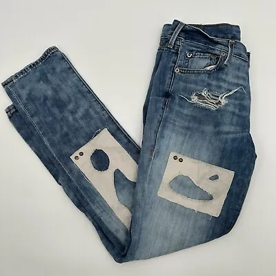 True Religion Women's Cameron Slim Boyfriend Patchwork Jeans Size 24 • $27.99
