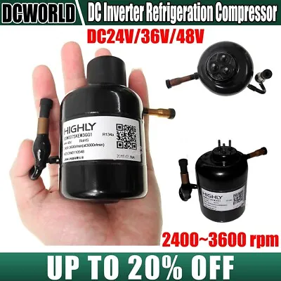 Micro DC Inverter Refrigeration Compressor R134 24V/36V/48V For Portable Cooling • $49.99