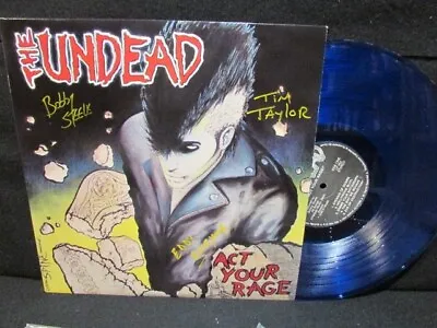 THE UNDEAD Act Your Rage 1989 BLUE VINYL LP Signed Cover & Insert MISFITS • $80