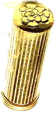 💋 1950s THREE DOGWOOD FLOWERS LOGO GOLDEN BRASS LIPSTICK TUBE Vintage 💋 Rare • $9.99