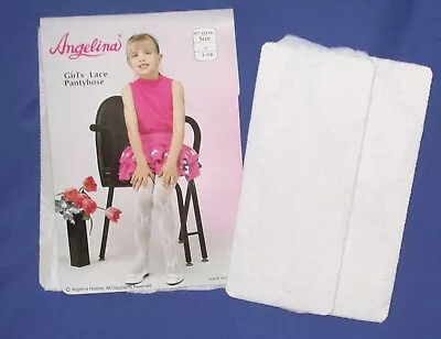 White Lace Girls Tights Pantyhose Flower Girl Holy Communion 7-10 Years • £5.99