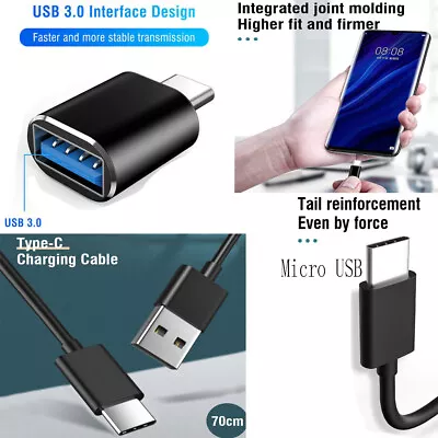 $3.99 • Buy Type-C Micro USB Charger Charging Cable Cord Converter Connector F Laptop Phone