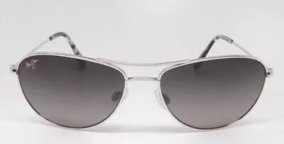 NEW UNUSED Maui Jim GS245-17 Baby Beach Aviator Sunglasses Silver Gray Polarized • $215