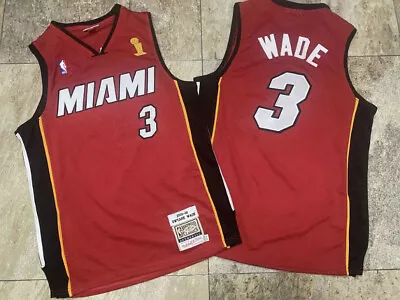 Miami Heat Dwyane Wade Red NBA Finals Basketball Retro Jersey • $39.99