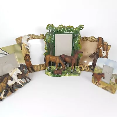 Horse Picture Photo Frames 3D Western Equestrian Mare Foal Resin Metal Lot Of 5 • $21.79
