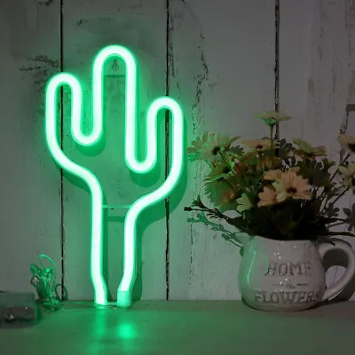 Cactus LED Neon Sign Light Wall Lights Art Decor Lamp For Kids Room Bar Decor • £9.79