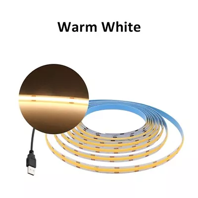 USB 5V COB Led Strip Light Tape Cool Warm White Car TV Blacklight High Density • $9.49