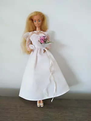 1966 Vintage Mattel Barbie Blonde Hair Blue Eyes Wedding Dress Bride  • $45