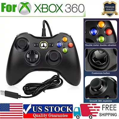 USB Wired Controller For Microsoft Xbox 360/Slim Gamepad PC Windows 7 8 10 11 • $16.89