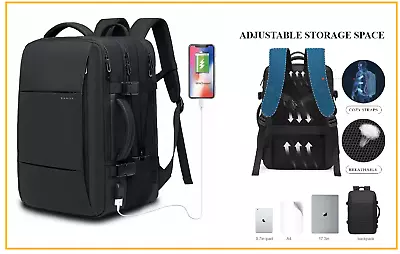 Expandable Travel Backpack USB 17.3  Laptop Business School Waterproof Bag • $60.85