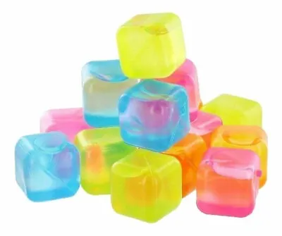 £4.99 • Buy 20Pcs Reusable Ice Cubes Cool Cold Drinks Cooler Party Plastic Freezer Blocks UK