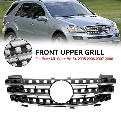 Front Grille Grill Fit Mercedes ML-Class W164 2005-2008 AMG Style Chrome/Black . • $94.73