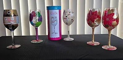 Lolita Wine Glasses. Lot Of 5  Holiday Vintage Christmas /Winter See Description • £132.99