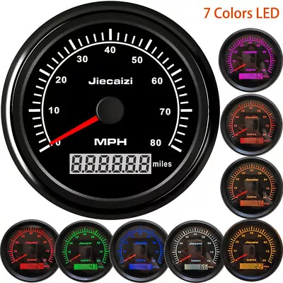 85mm GPS 0-80MPH Speedometer Gauge Odometer For Auto Marine ATV UTV 7 Colors LED • $46.79