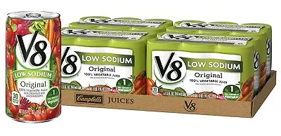 V8 Low Sodium Original 100% Vegetable Juice 5.5 Oz. Can (4 X 6 Pack Total Of 24) • $34.81