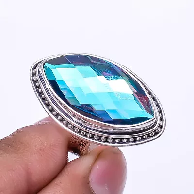 Black Rainbow Mystic Fire Topaz Designer 925 Sterling Silver Ring S.8 R80 • $19.20