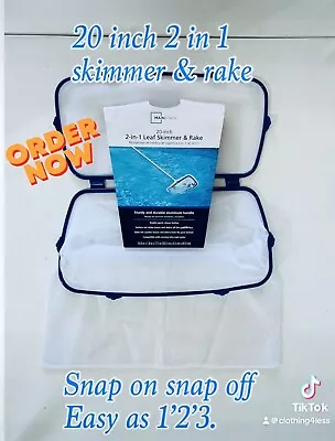 2 In 1 Combo Leaf Skimmer Net & Leaf Rake Net For Swimming Pool • $28