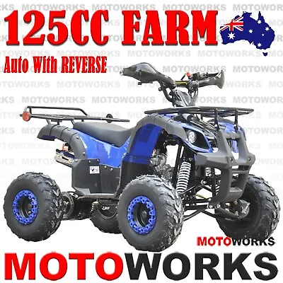 125cc FARM AUTO WITH REVERSE ATV QUAD Dirt Bike Gokart 4 Wheeler Buggy Kids Blue • $1149