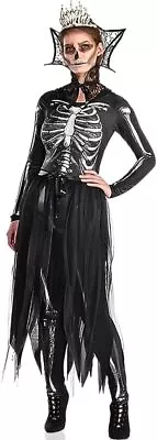 Gothic Skeleton Queen Costume Set - (Large 10-12) - Black & White Polyester - Pe • £80.10