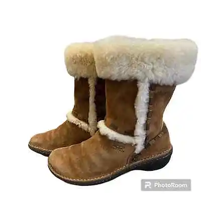 Ugg Australia Elijo 5674 Ladies Chestnut Leather Suede Sheepskin Boots • $49