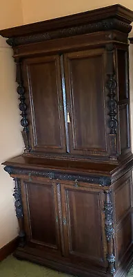 $1995 • Buy Antique Jacobean Carved  Oak Bookcase In Excellent Condition Exhibition Piece