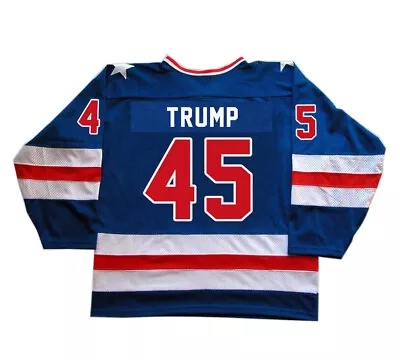 VTG 1980 Miracle On Ice Trump #45 Hockey Jerseys USA Sewn 2024 Support Shirt • $59.90