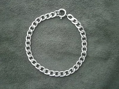 Danecraft Cuban Chain Vintage Shiny Sterling Silver Bracelet 7.5   9.6g • $24.50